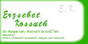 erzsebet kossuth business card